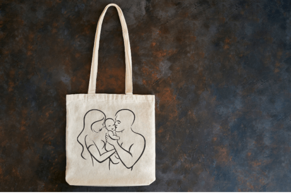 Father and Mother Embroidery Design