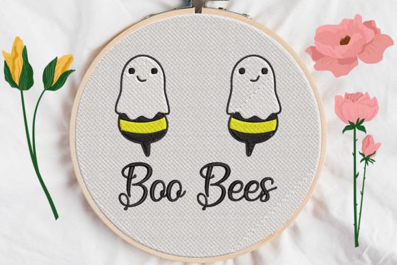 Halloween Boo Bees Embroidery