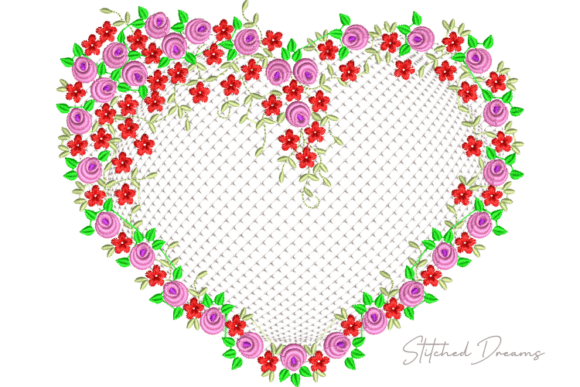 Heart of Flowers and Embroidery Motifs