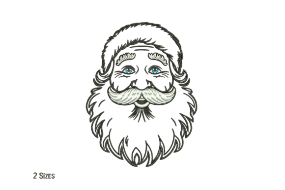 Santa Head Machine Embroidery Design